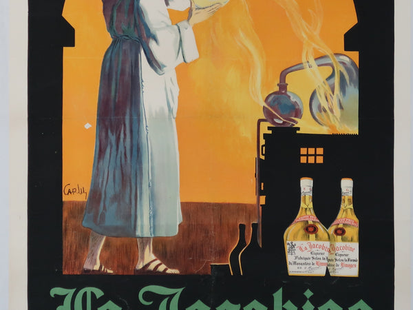 Affiche originale ancienne Liqueur la Jacobine Limoges