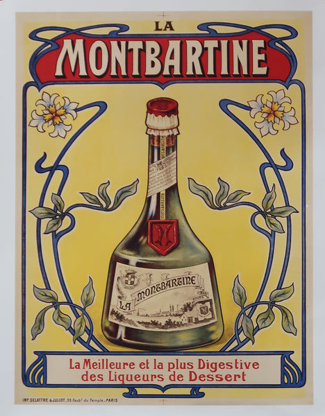 Affiche originale ancienne Liqueur Montbartine Doubs