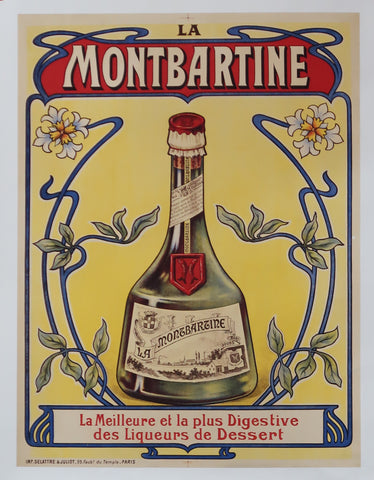 Affiche originale ancienne Liqueur Montbartine Doubs