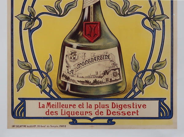 Affiche originale ancienne Liqueur Montbartine Doubs