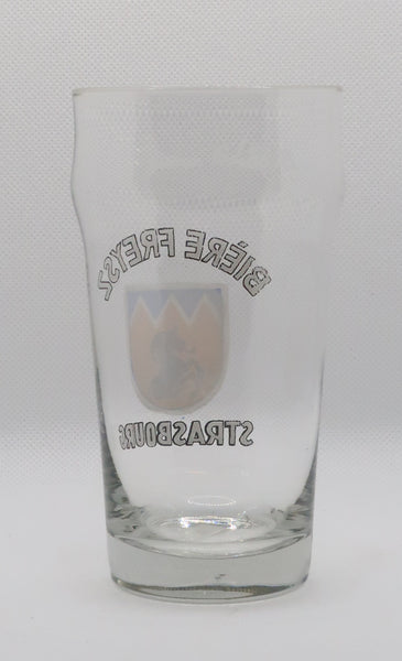 Ancien verre bock anglais émaillé Bière Freysz Strasbourg