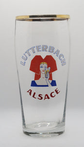 Ancien verre à bière émaillé brasserie Lutterbach