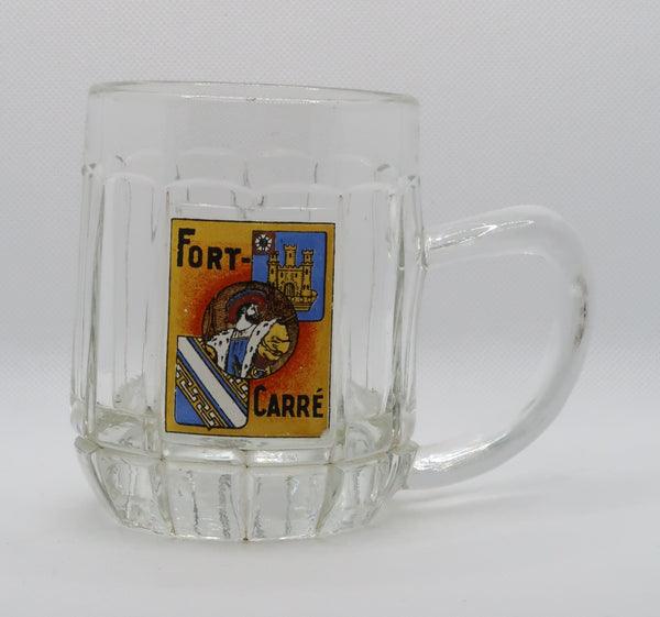 Ancienne chope à bière Fort Carré émaillée
