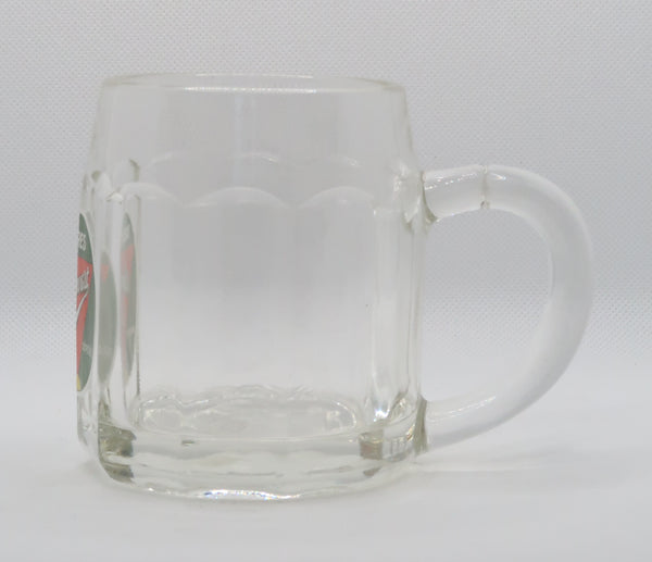 Ancienne chope émaillée bières Breuvart contour blanc