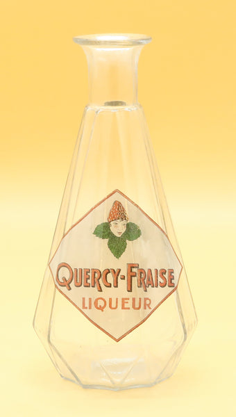 Ancienne carafe liqueur Quercy Fraise en dépolie