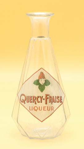 Ancienne carafe liqueur Quercy Fraise en dépolie