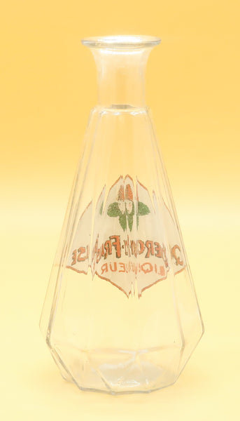 Ancienne carafe liqueur Quercy Fraise en dépolie