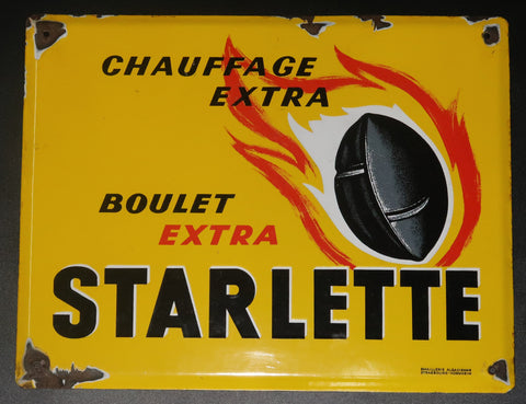 Ancienne plaque émaillée Boulet Starlette