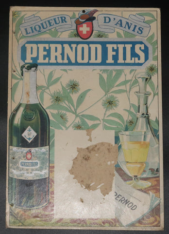 Ancienne affiche cartonnée Pernod Fils