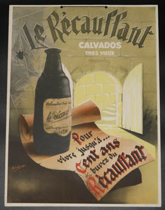 Ancienne affiche cartonnée Le Récauffant