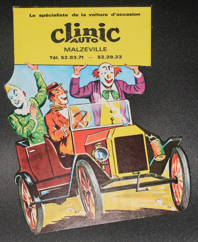 Ancienne publicité cartonnée Clinic Auto