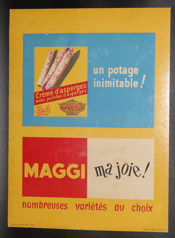 Ancienne affiche cartonnée présentoir potage Maggi