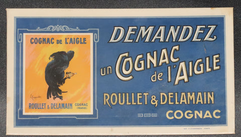 Ancienne affiche cartonnée Cognac de l'Aigle