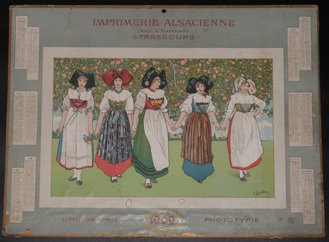 Ancien carton de l'Imprimerie Alsacienne Strasbourg 1909