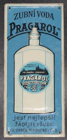 Ancienne tôle lithographiée dentifrice Pragarol