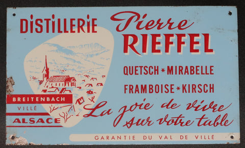 Ancienne tôle Distillerie Pierre Rieffel