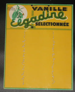 Ancienne affiche cartonnée Vanille Elgadine