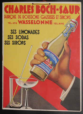 Ancienne affiche cartonnée Charles Boch-Saur Wasselonne