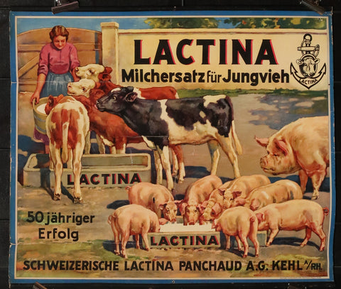 Ancienne affiche lait Lactina