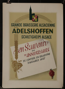 Ancienne affiche brasserie Adelshoffen