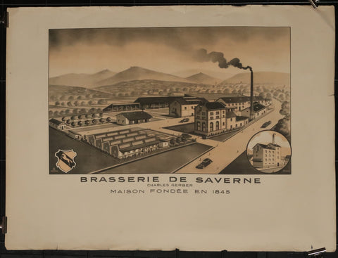 Ancienne affiche vue de la brasserie Saverne