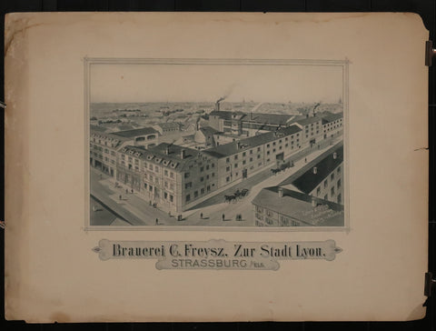 Ancienne affiche vue de la brasserie Freysz