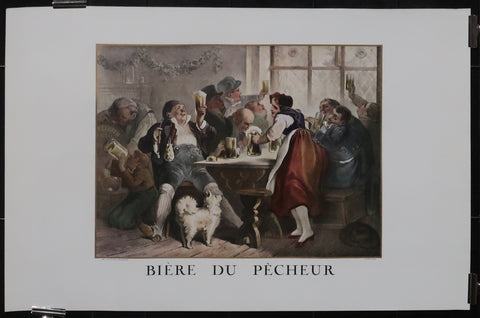 Ancienne affichette de la brasserie la bière du Pêcheur