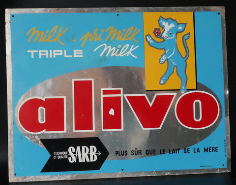Ancienne tôle lait Alivo