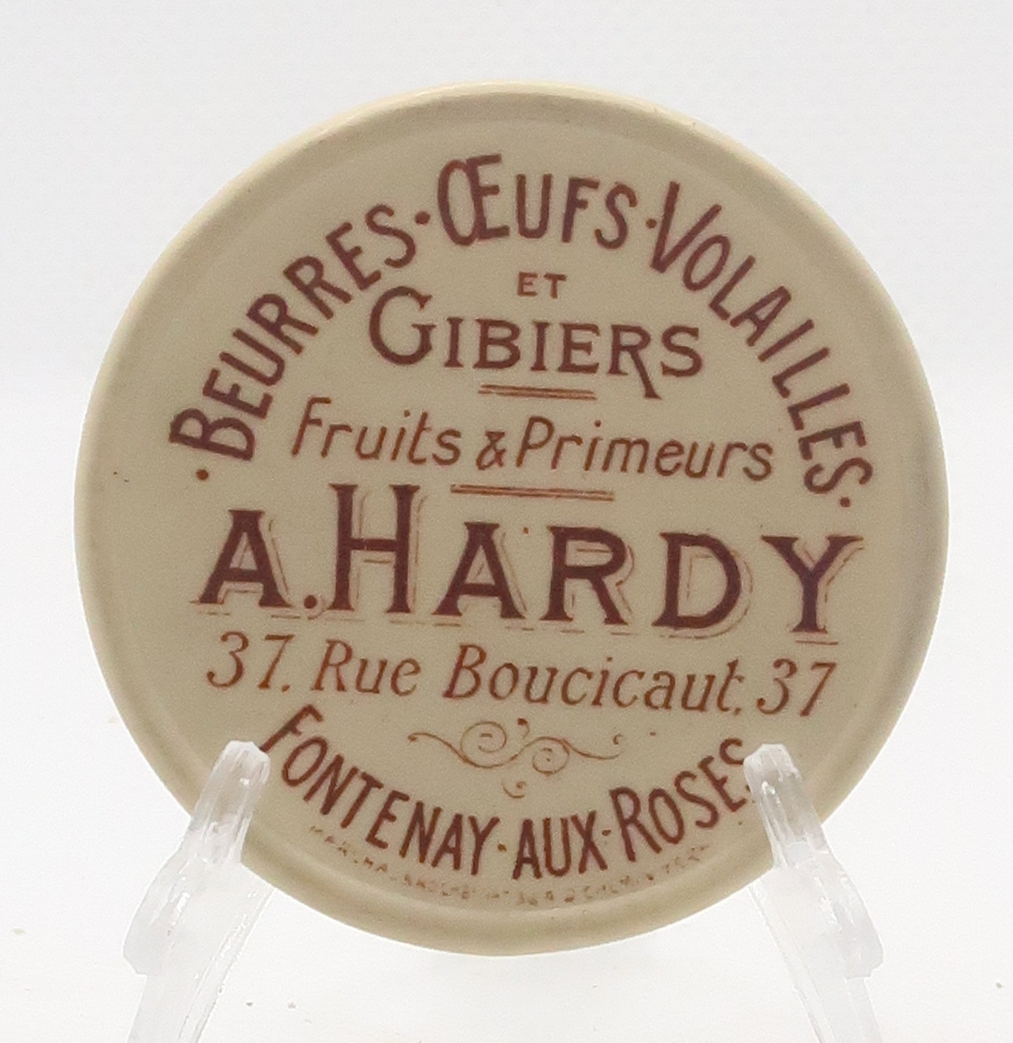 Ancien miroir de courtoisie Volailles A Hardy