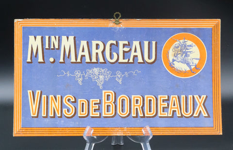 Ancien carton publicitaire Marceau  les Vins de Bordeaux