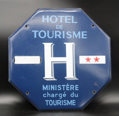 Ancienne plaque émaillée Hôtel de Tourisme 2 étoiles