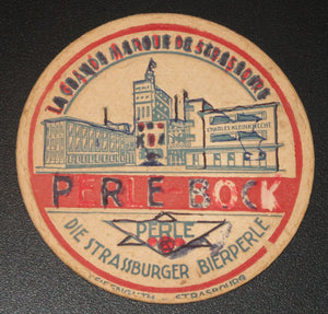 Ancien sous bock de la brasserie Perle bière de Strasbourg