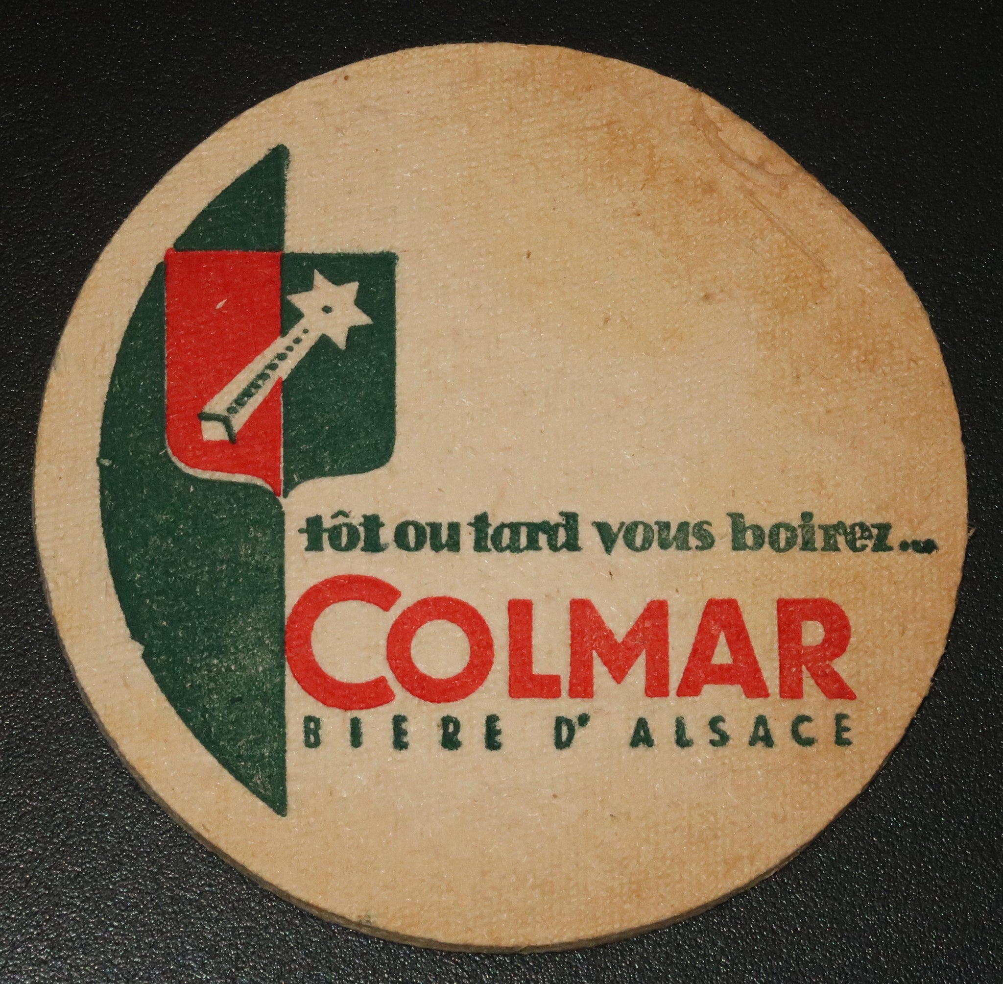 Ancien sous bock de la brasserie Colmar bière d'Alsace