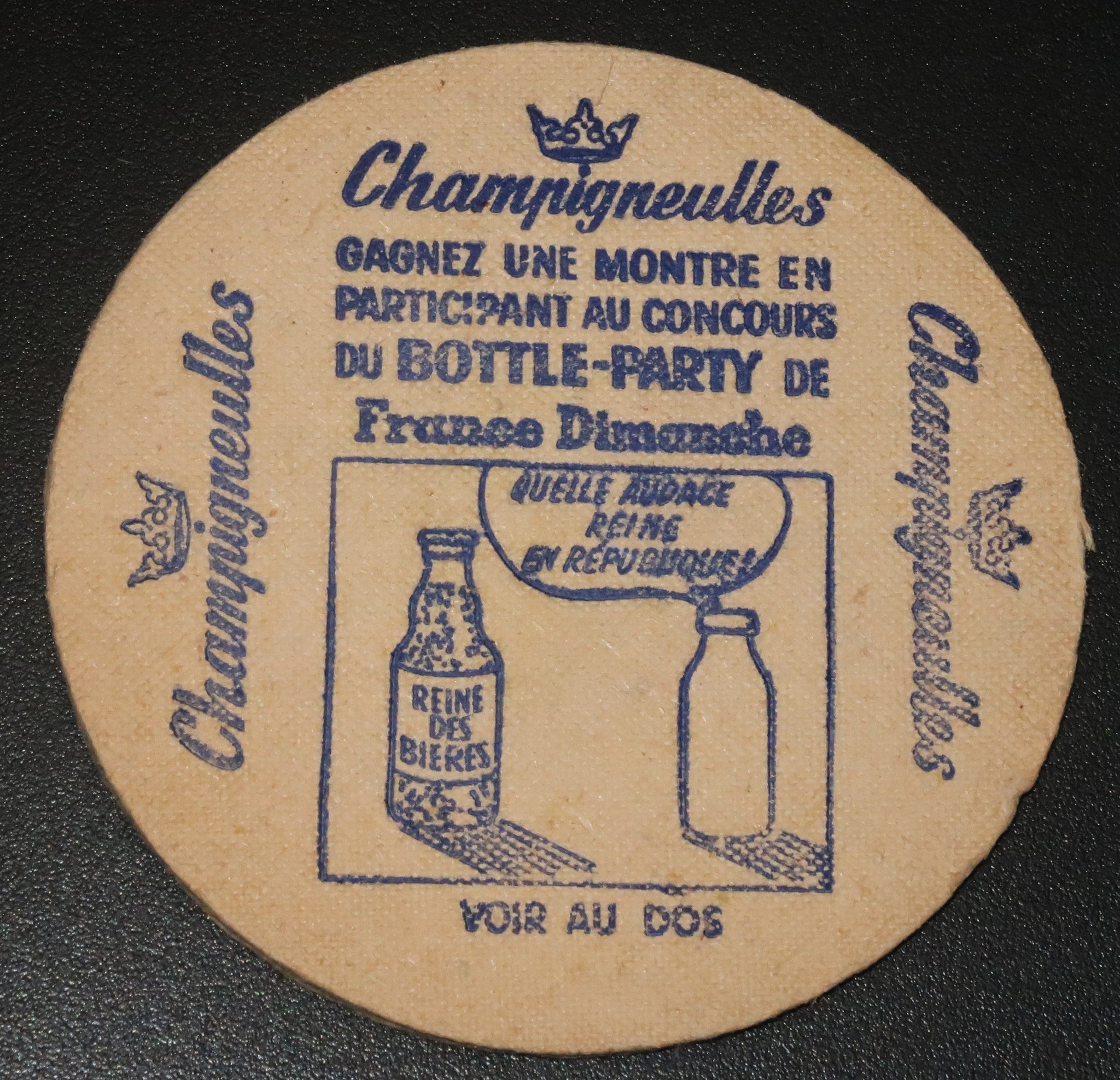 Ancien sous bock de la brasserie Champigneulles bière de Lorraine