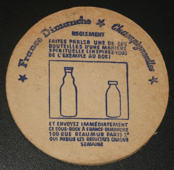 Ancien sous bock de la brasserie Champigneulles bière de Lorraine