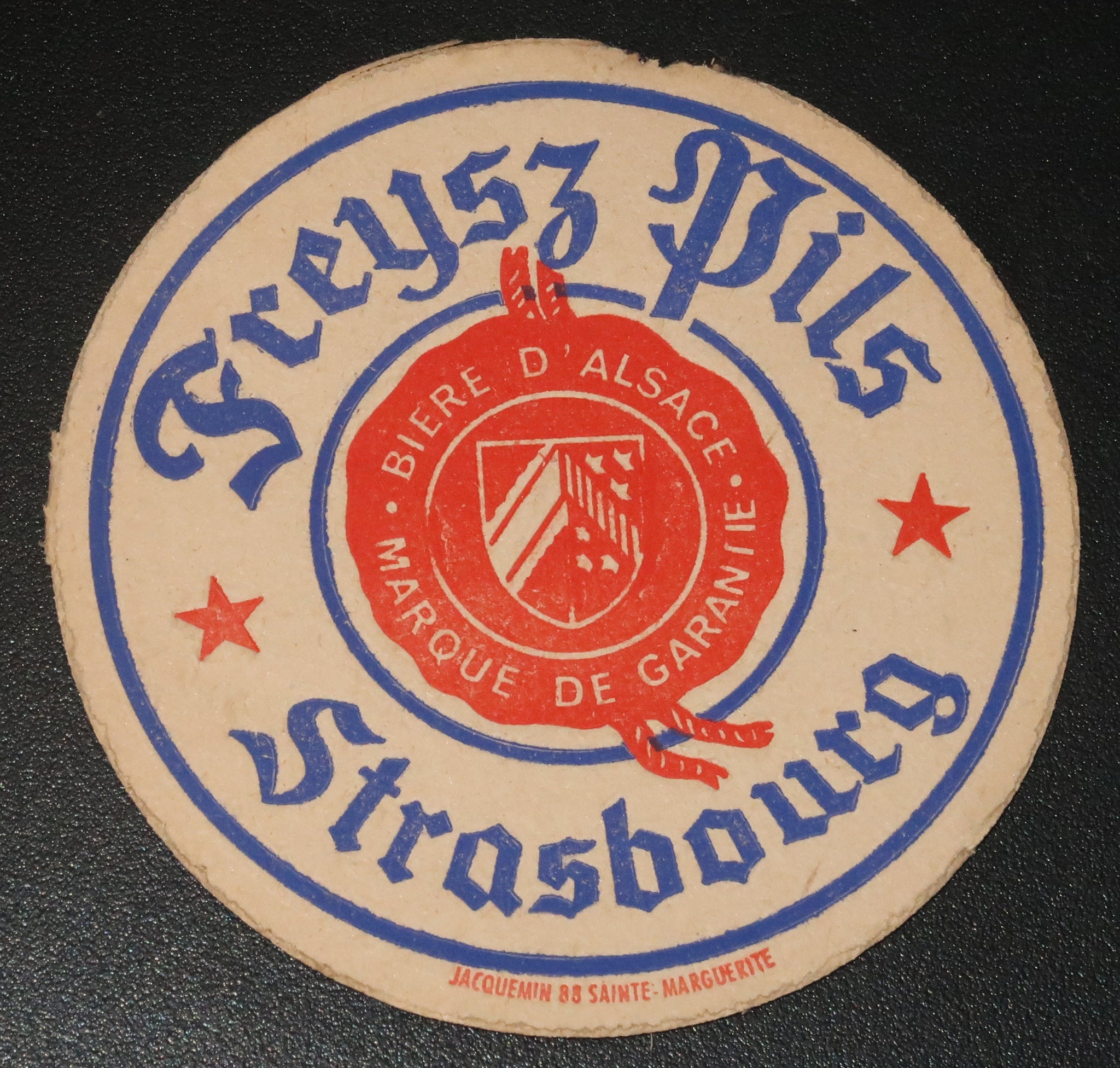 Ancien sous bock de la brasserie Freysz bière d'Alsace