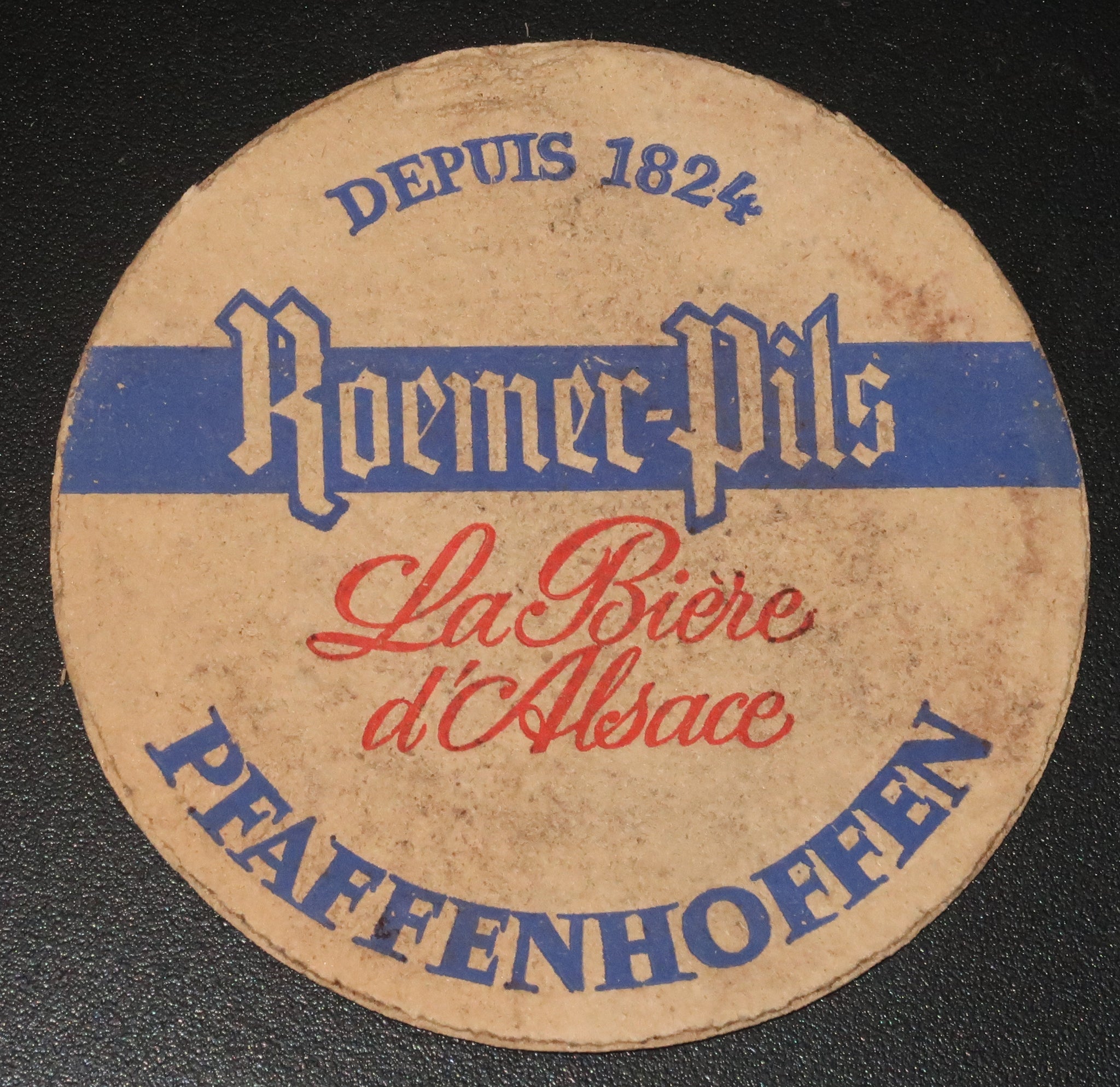 Ancien sous bock de la brasserie Roemer bière d'Alsace