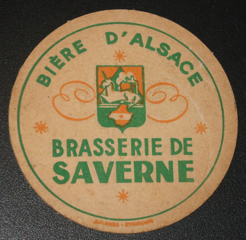 Ancien sous bock de la brasserie Saverne bière d'Alsace