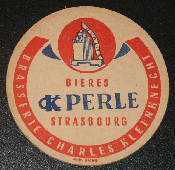 Ancien sous bock de la brasserie Perle bière d'Alsace