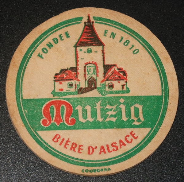 Ancien sous bock de la brasserie Mutzig bière d'Alsace