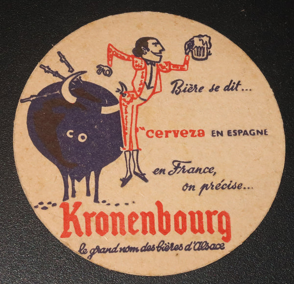 Ancien sous bock de la brasserie Kronenbourg bière d'Alsace