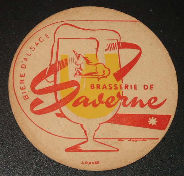 Ancien sous bock de la brasserie de Saverne bière d'Alsace