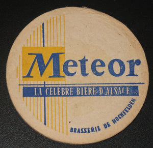 Ancien sous bock de la brasserie Meteor bière d'Alsace