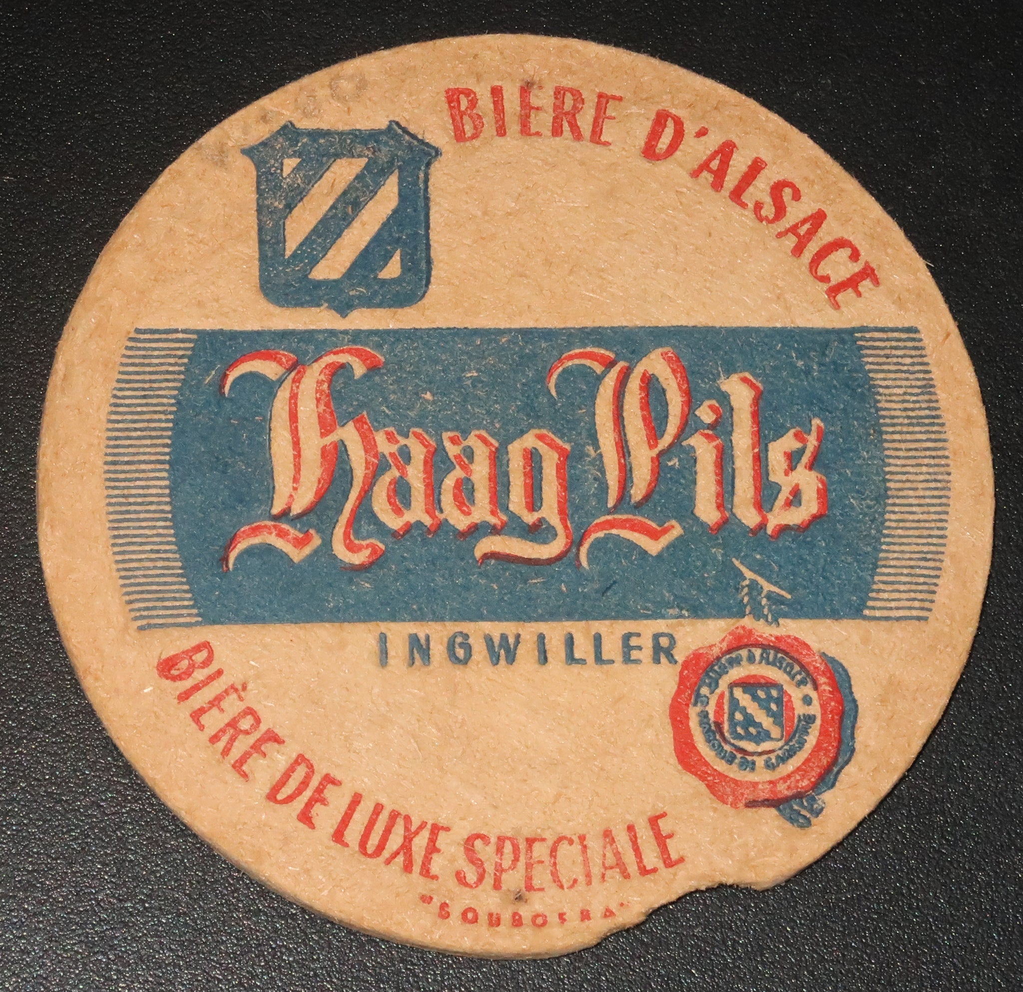 Ancien sous bock de la brasserie Haag bière d'Alsace