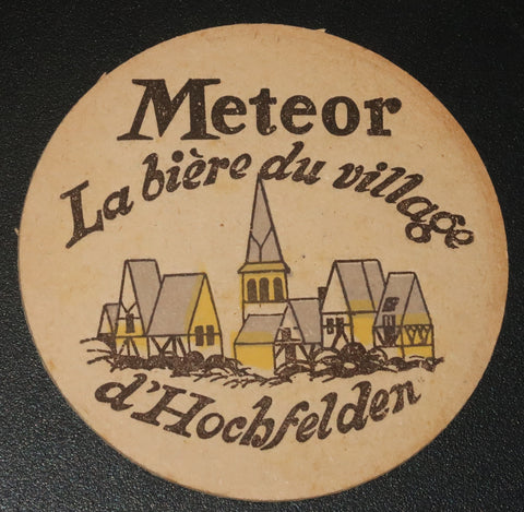 Ancien sous bock de la brasserie Meteor bière d'Alsace