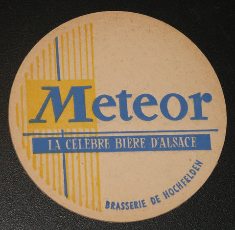 Ancien sous bock de la brasserie Meteor bière d'Alsace