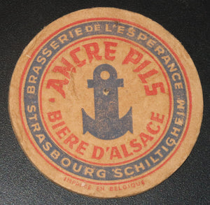 Ancien sous bock de la brasserie Ancre bière d'Alsace