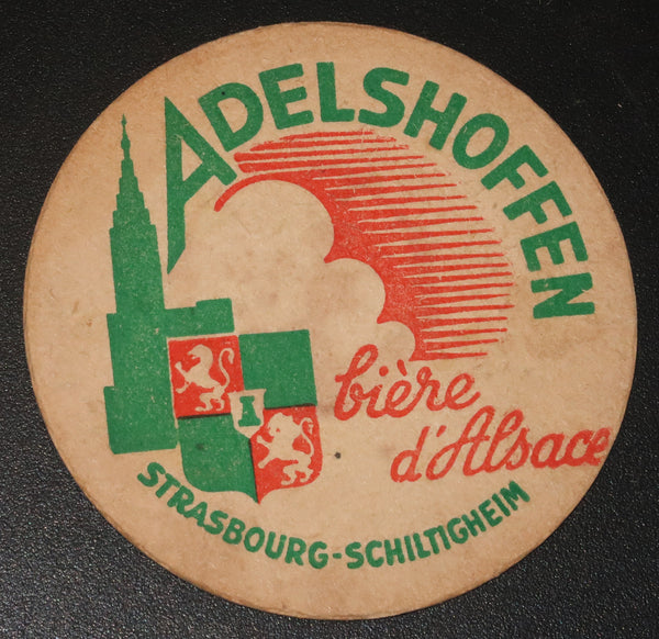 Ancien sous bock de la brasserie Adelshoffen bière d'Alsace