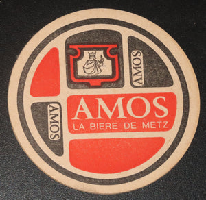 Ancien sous bock de la brasserie Amos bière Lorraine