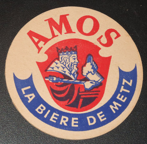 Ancien sous bock de la brasserie Amos bière Lorraine